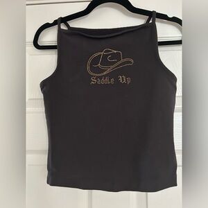 Ecote, size Medium, EUC, Brown Tank Top with Gold Embellishments